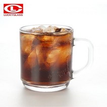 손잡이 유리컵 물컵 머그컵 카페 유리컵 300ml 6P세트, 단품