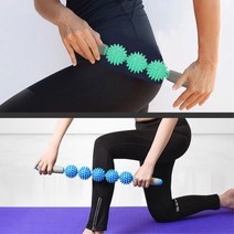 셀프 뭉친근육풀기 지압안마 마사지봉 바디마사지 목, 3단 민트그린