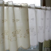 balance curtain 면 레이스 봉 바란스 곰돌이 2 컬러 (1088633)