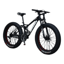 광폭타이어 MTB자전거 산악자전거 오프로드 산악용자전거 커플자전거, 21단, 24인치, 블랙-스포크 휠
