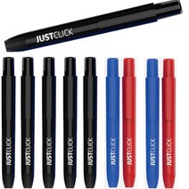 모리스 저스트클릭 노크식 유성매직 M 10개 세트, 유성매직 M 흑6개+청2개+적색2개 세트