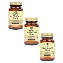 Solgar 솔가 Zinc Picolinate 22mg 100 Tablets Zinc Picolinate 22mg 100 Tablets, 3개