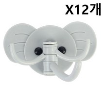 코끼리 3단 후크 X12개 다용도 부착식 행거 랜덤, SSY_ 본상품선택, 단품
