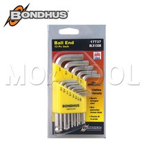 본더스17737 inch 13PCS 브라이트가드 숏타입 육각렌치 볼렌치 L렌치, 13개