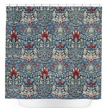 빈티지커튼 포인트 레트로 커튼 william morris 빈티지 샤워 커튼 retro fritillary flower forest boho print art nouveau