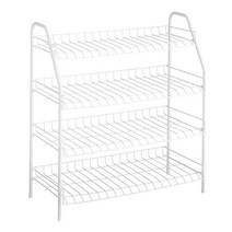 Rubbermaid 3단 선반 바퀴 오거나이저 와이어 조절 가능한 금속 보관 카트 사무실/주방/침실/세탁실 가정용, Shoe Shelf