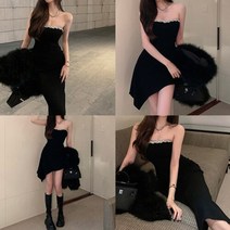 [네쥬] 에퀴르 여성 고급 골지 니트 슬림핏 오픈숄더 예쁜 탑 원피스