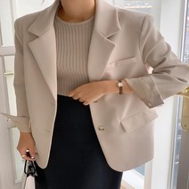 여자 가을 단추 정장룩 회사원 깔끔한 싱글 마이 자켓