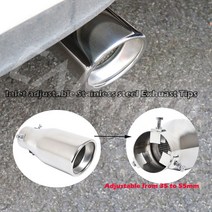 가변배기 자동차 머플러 튜닝audi bmw vw honda 용 1 조각 조정 가능한 스테인레스 스틸 배기 팁 테일 엔드 파이프 팁, 없음