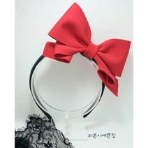 핸드메이드 빨강 왕리본 백설공주 머리띠