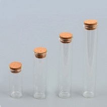 길다란 일자형 원기둥 투명 코르크 마개 인테리어 유리병 재료 케이스, 사이즈, 120mm