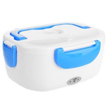 2 in 1 Car& Home Electric Heated Lunch Box Portable 12V 110V 220V Bento Boxes Food Heater Rice Conta, Blue_옵션1, 1개