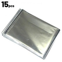 군용반합 백패킹 군용 코펠 Outdoor PET Insulation Emergency Blanket Survival First-aid Kit Military Rescue Wind, [05] Silver 15pcs