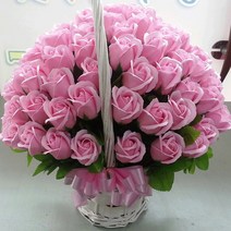 지나로즈 생일 기념일 프로포즈 꽃 선물 비누 장미 비누꽃바구니 100일기념 비누꽃, 핑크장미100송이