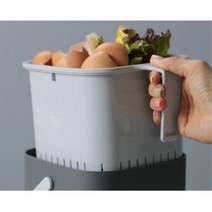 바구니 분리형 뚜껑있는 용량큰 음식물 쓰레기통5L 냄새없는 깨끗한 잔반통, 블랙