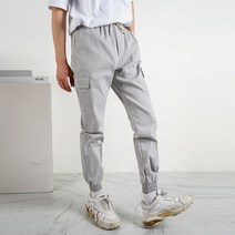 남성용 데일리 베이직 카고 조거 밴딩 팬츠