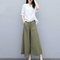 린넨 셔츠 배기 팬츠 세트 하늘비즈 C10 F258T394
