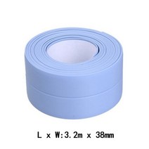창호 샷시 샤시 자재 부속 부자재 철물 부품 3.4m x 38mm 22mm Windows 목욕 테이프 씰링 스트립 Pvc 주방 방수 벽 스티커 셀프 접착 솔기 화장실 코너 씰, 3.2m x 38mm Blue