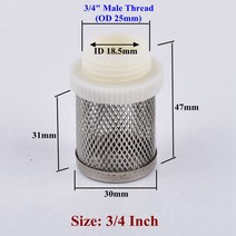 농업용물탱크 1/2 "-4" 304 스테인레스 스틸 필터 스크린 수족관 물고기 탱크 펌프 입구 농업 절, 02 3I4 Inch_02 5 Pieces