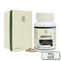 페루산 블랙마카 타우린 젤라틴화 분말 정타입 흑마늘 야관문 함유, 1통, 정타입60정
