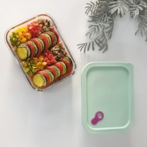 대코 실리콘 오븐글라스 대형시리즈 반찬통 전자렌지용 내열유리찬통, 정사각800대핑크