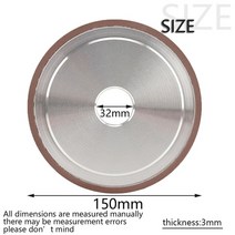 Dia. 다이아몬드 그라인딩 디스크 수지 연마 커팅 휠 P150 나이프 블레이드 폴리싱 100mm 125mm 200mm, [05] 150x32x10x3mm, [01] 150, 05 150x32x10x3mm_01 150