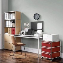 USM 스타일 책상 서랍 이동식 사무실 파일 캐비닛, 녹색 3겹