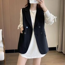 POMTOR 패션 정장 베스트 여 조끼 나시 캐주얼 감령 베스트 코트