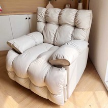 싱글 소파 의자 크림수면 거실 침실 흔들 의자, 베이지-수동앉기+회전및흔들기81x91x95cm