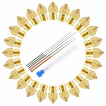24 pcs mk8 노즐 세트 청소 바늘 m6 황동 압출기 0.2 0.3 0.4mm 0.5 0.6 0.8 1.0mm 핫 엔드 노즐 1.75mm 3d 프린터에 적합