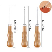 미싱 부자재 미싱부품 가죽 바느질 송곳 키트 핸드 스티처 세트 잠금 스티칭 핸드 스티처, 3pcs 도구