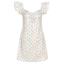 보헤미안 원피스 SISJULY 프렌치 클래식 플라워 꽃잎 소매 여성 허리보정 슬림핏 갸루 아냐 A라인 2291447548