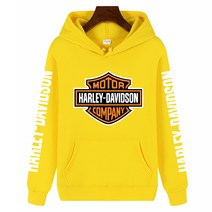 할리데이비슨 바람막이 오토바이자켓 상의 후드, L, 노란색