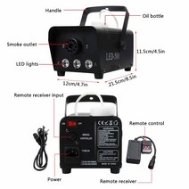 스모그 포그 머신 발생기 원격 제어 3W RGB LED 다채로운 주변 조명 400W 안개 연기 기계 바 디스코 DJ 파, 01 110V_03 AU 플러그