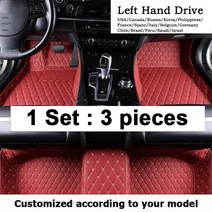 자동차 인테리어 푸조 3008 P84 2017 ~ 2022 가죽 바닥 매트 카펫 보호 패드 러그 인테리어 부품 자동차 액, 21 LHD WINE