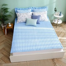 [쇼핑엔티] 루다인 데일리 시어서커 누빔패드(Q), 블루/퀸