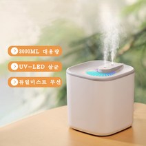 Apnoo 가습기 대용량 3L 무드등 미니 가습기, 화이트, K-P-APKR01