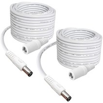 SIOCEN 5.5mm x 2.1mm 연장 코드 CCTV 보안 카메라 감시 실내 IP 카메라 Dvr 독립형 LED 스트립 자동차 12볼트 수-암 플러그 케이블 3m(10피트), White