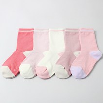 디어삭스_제휴 요나 중목 5켤레 아동양말 유아양말 아기양말 신생아양말 남아양말 여아양말 양말세트