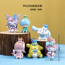 산리오 캐릭터 6종세트 굿즈 6cm 키덜트 피규어 장식 모델 뽑기방 애니 캐릭터 챔피언 프라모델