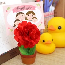 도토리디자인 어버이날 레드 카네이션 카드메모꽂이5set 메모홀더 집게