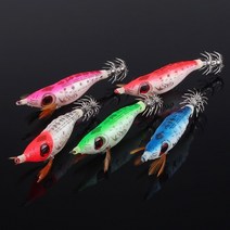 수평 배낚시 무늬오징어 왕눈 갑오징어 에기 1pcs 낚시 미끼 오징어 후크 나무 새우, 빨간색