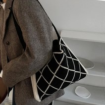 도톰니트 배색 숄더 에코백 4스타일