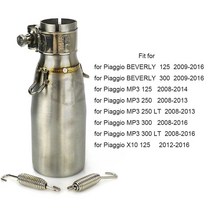 머플러 호환 오토바이 중간 연결 배기 링크 파이프 머플러 슬립온 이스케이프 피아지오 MP3 125 LT, 단일옵션, 01 Fitment