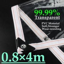 클래식 티피 캠핑 타프쉘 유일 어닝 270도 에어 쉘터 라운지 개방형사용자 정의 99.9 pvc 투명 타포린 방풍 방수 비 천 쉼터 투명 방수 정원 천막 pvc 방수포 돛, 0.8m x 4m