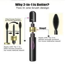 Tubing MascaraWaterproof Black Mascara Volume And LengthLong Lasting Quick Dry 2 in 1 Smudge Proof L