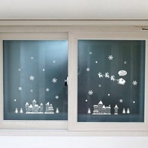 환타스틱스 겨울 X - MAS 인테리어 스티커 2p, 눈 내리는 마을(GDT-817X)