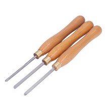 견고한 3Pcs Wood Lathe Turning Tool Chisel Beech Handle Steel Insert for Woodworking DIY Parts Acces, 한개옵션0