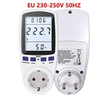 플러그 전력계 디지털 와트 모니터 소비 분석기 에너지 미터 측정 소켓, CHINA, EU 230-250 Backlight, 한개옵션1