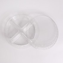 [TY] 반찬가게 일회용 원형 4칸 170-4 반찬 포장 배달 용기+뚜껑포함 투명 400세트, [TY] 원형찬(170-4) 투명 400세트